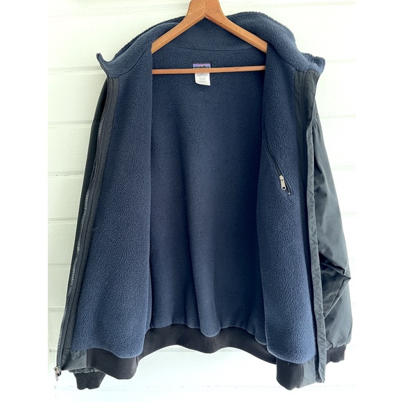 Vintage PATAGONIA Fleece Lined Full Zip Bomber Jacket - Black - XL - Picture 3 of 7